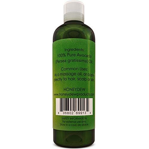 Avocado Oil For Hair Skin Nails Cold Pressed Antioxidant Nutrient Rich Oil Great as Massage Oil Anti-Aging Anti-Wrinkle Skin Care Shiny Hair With Vitamins A K E Healthy Fatty Acids for Women and Men