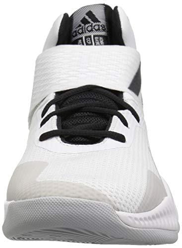 adidas Men's Explosive Bounce 2018 Basketball Shoe, White/Black/Light Solid Grey, 10.5 M US