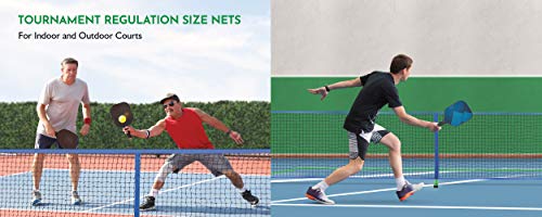 Pickleball Nets Portable Outdoor Portable Pickleball Net Regulation Size Equipment Lightweight Sturdy Interlocking Metal Posts with Carrying Bag for Indoor Outdoor Pickle Ball Game Court 22ft