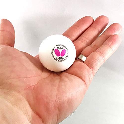 Butterfly G40+ 3 Star Poly Table Tennis Balls - 12 Pack - White - ITTF Approved