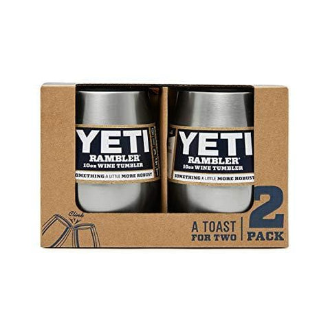YETI Rambler 10 oz Stainless Steel Vacuum Insulated Wine Tumbler, 2 Pack, Stainless