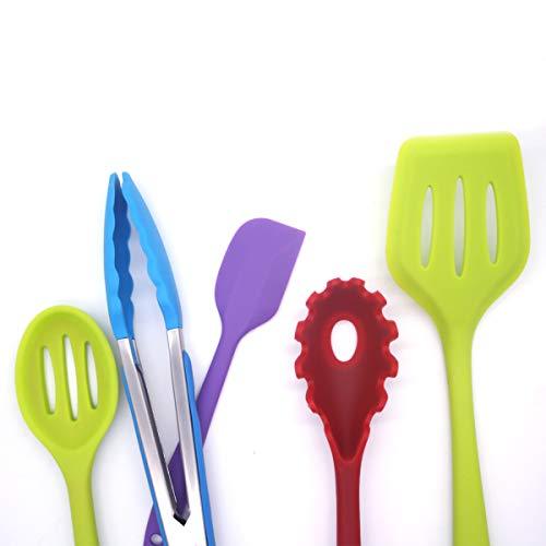 Kitchen Utensil Set Cooking Utensils, 10pcs Silicone Non-stick, High Heat Resistant Set, Turner Tong Spatula Spoon Tools for Cooking, Baking, Serving, Gift for Parents Family