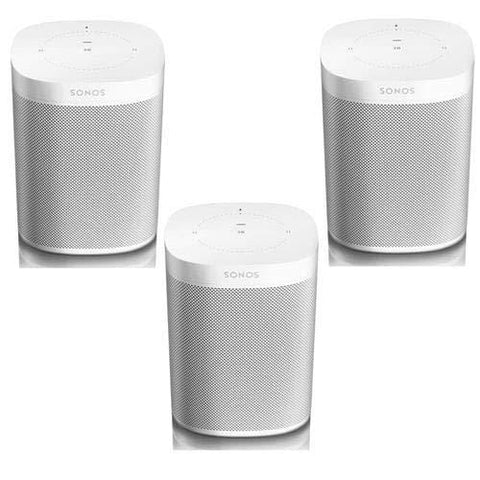 Sonos 3 Pack One (Gen 2) Smart Speaker with Built-in Alexa Voice Control, Wi-Fi, White