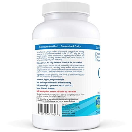 Nordic Naturals Omega-3 Soft Gels - Omega-3 Essential Fatty Acids Aid in Cognition, Heart Health, and Immune Support, Lemon Flavor, 180 Count