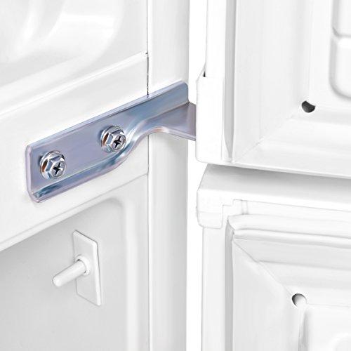 COSTWAY Mini Refrigerator, 2-Door 3.4 cu. ft. Small Compact Under Counter Refrigerator Fridge Freezer Cooler Unit for Dorm, Office, Apartment with Adjustable Removable Glass Shelves (White)