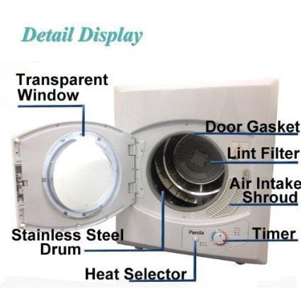 Panda 2.65 cu.ft Compact Laundry Dryer, White