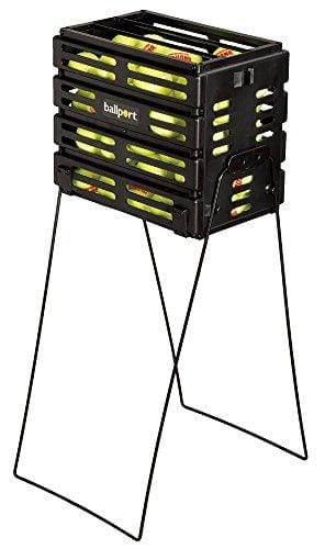Tourna Ballport Tennis Ball Hopper Holds 80 Balls Durable and Lightweight – Black - Ultra Pickleball