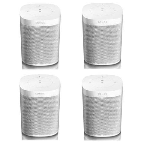 Sonos 4 Pack One (Gen 2) Smart Speaker with Built-in Alexa Voice Control, Wi-Fi, White