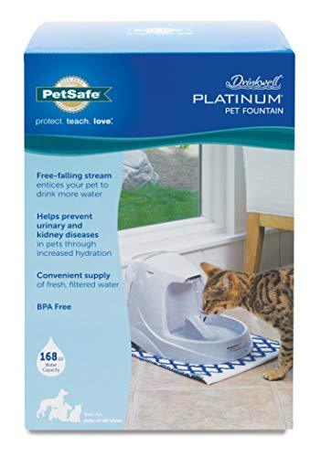 PetSafe Drinkwell Platinum Cat and Dog Water Fountain, Pet Drinking Fountain with Carbon Filter, 168 oz. Water Capacity