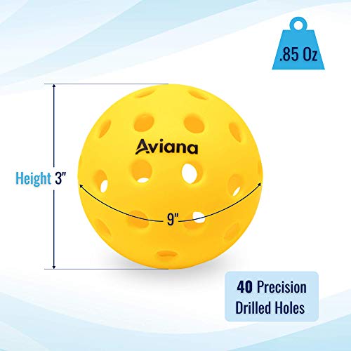 Pickleball Ball Set | Professional USAPA Approved for Sanctioned Tournament Play | 40 Holes & Specifically Designed for Outdoor Courts | Yellow, 6 or 12 Balls Pack (Yellow 12 Balls Pack)