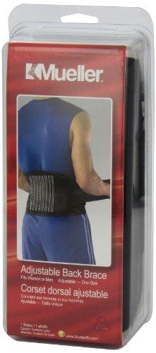 Mueller Adjustable Back Brace, Black, One Size