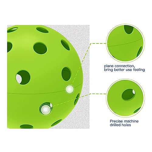 MMRH Outdoor Pickleball Balls- USA Pickleball Approved, 40 Holes Pickleballs Set. 6Pack (Green)