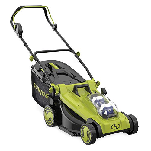 Sun Joe 24V-X2-17LM Mulching Lawn Mower w/Grass Catcher, Kit (w/ 2X 4.0-Ah Battery and Charger)