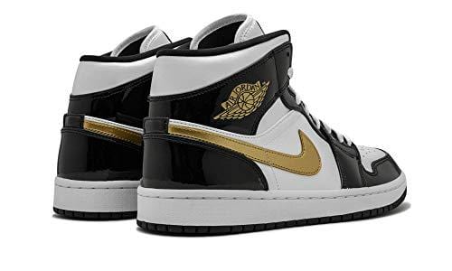 Jordan Air 1 Mid Se (Black/Metallic Gold-White, 9)