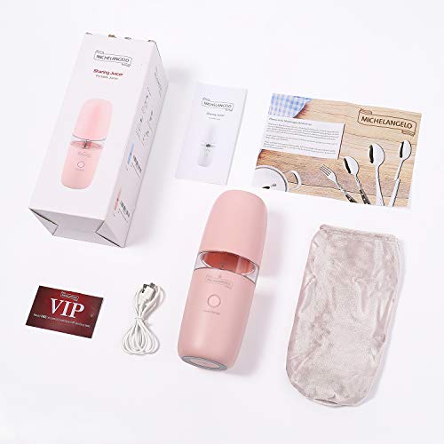 MICHELANGELO Portable Blender, Travel Blender for Shakes and Smoothies, Personal Mini Blender with Travel Cup, On the Go Blender Single Serve for Home, Outdoors, Travel, Gym - Blue