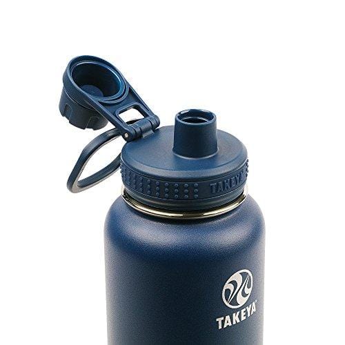 Takeya Actives Insulated Stainless Water Bottle with Insulated Spout Lid, 32oz, Midnight
