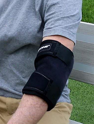 Elbow Ice Pack Soft Brace + Compression for Tennis Elbow Fast Pain Relief, 360 deg. Ice Wrap, 0 deg. C 15-20 Minutes, Icing Recommended by Ortho MDS as Safe and Effective. Universal Size, USA