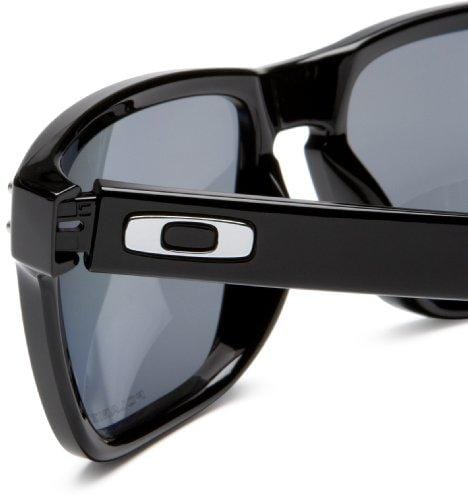 Oakley Men's Holbrook Polarized Rectangular Sunglasses,Polished Black Frame/Grey Lens,one size