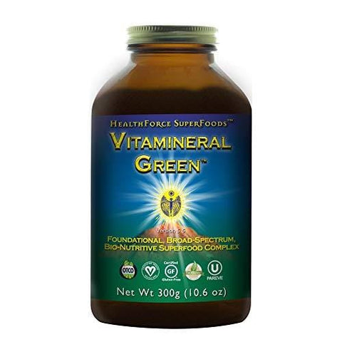 HealthForce SuperFoods Vitamineral Green Powder - 300 Grams - All Natural Green Superfood Complex with Vitamins, Minerals, Amino Acids & Protein - Vegan, Gluten Free - 30 Servings