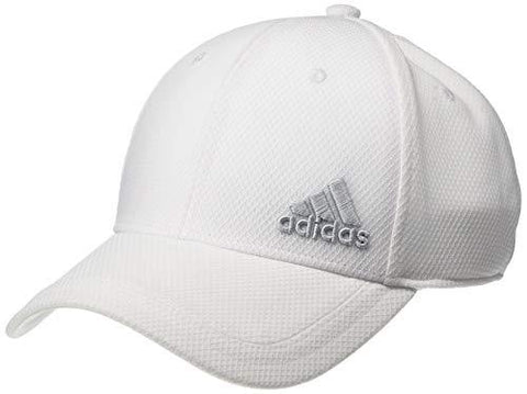 adidas Men's Release Stretch Fit Structured Cap, White/Clear Grey, Small/Medium [product _type] adidas - Ultra Pickleball - The Pickleball Paddle MegaStore