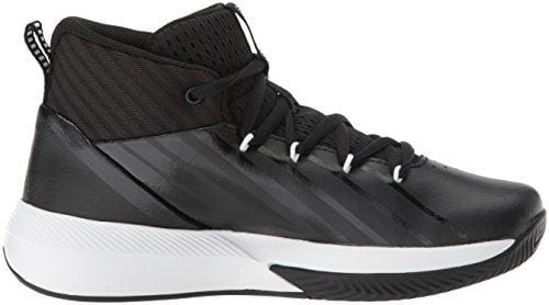 Under Armour Boys' Grade School Launch Basketball Shoe, Black (002)/White, 5.5