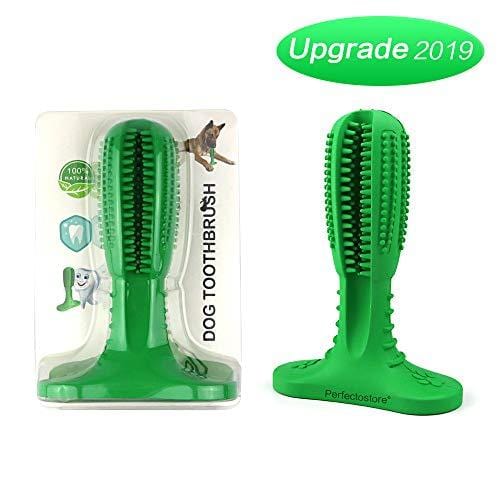 Perfectostore Toothbrush Chew Toy - Dog Toothbrush Stick Dog Teeth Cleaner Durable Natural Rubber Bite Resistant Oral Care Toys for Large and Medium Dogs