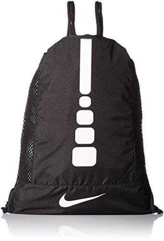 Nike Men's Hoops Elite Basketball Gym Sack (Black/Black/White)