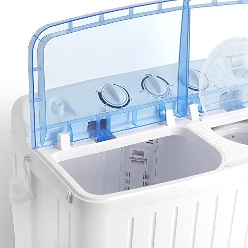SUPER DEAL 5th Generation Mini Compact Twin Tub Washing Machine 17.6lbs Washer and Spinner 2IN1 Ideal for Dorms, Apartments, RV, Camping