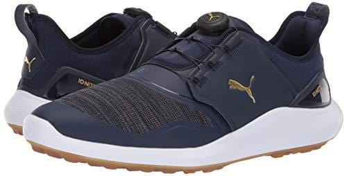 Puma Golf Men's Ignite Nxt Disc Golf Shoe Peacoat Team Gold-Puma White, 13 M US
