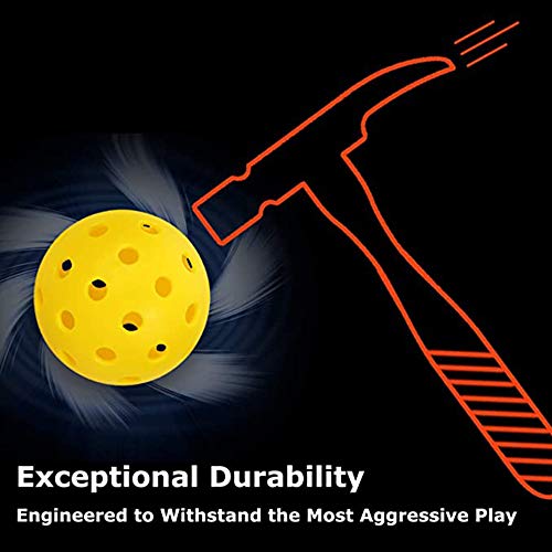 Pickleball Ball Set 6 Pack Outdoor Pickleball Balls, Indoor Pickleball Balls Green in Mesh Ball Bag, Durable and Consistent Bounce Pickleball Accessories Gifts