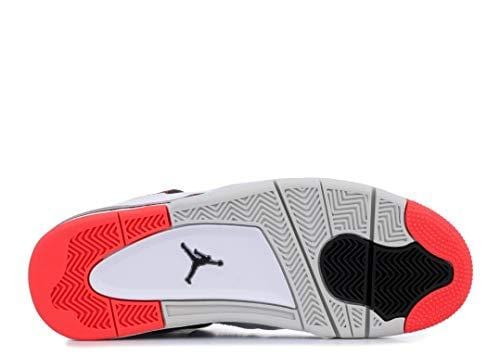 Nike Men's Air Jordan 4 Retro White/Black-Bright Crimson 308497-116 (Size: 13)