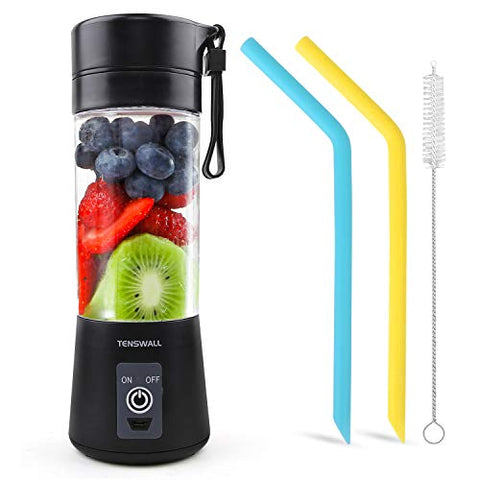 Portable Blender, Personal Size Blender Shakes and Smoothies Mini Jucier Cup USB Rechargeable Battery Strong Power Ice Blender Mixer Home Office Sports Travel Outdoors