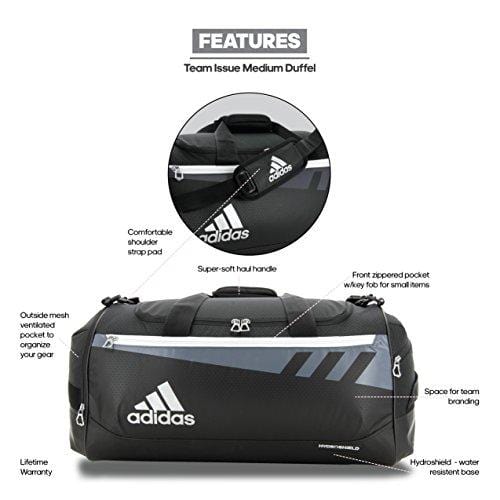 adidas Team Issue Duffel Bag, Black, Large