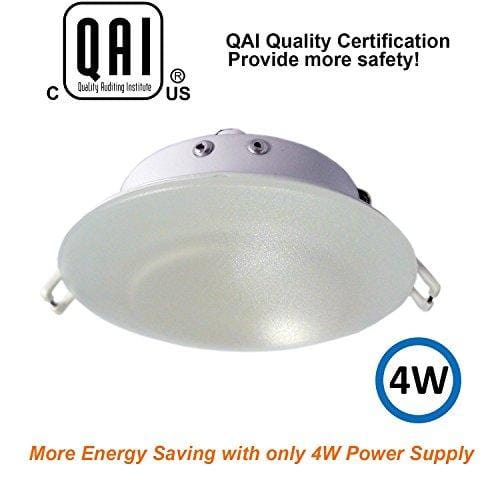 Facon 4.5Inch LED RV Puck Light Full Aluminum Recessed Mount Down Light 12V DC 4W 280Lumens