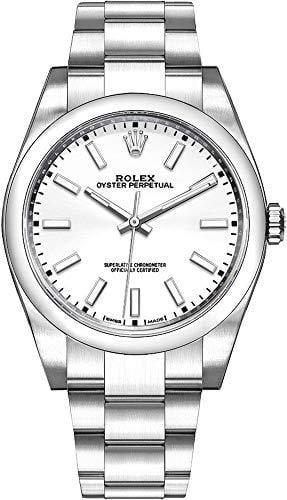 Men's Rolex Oyster Perpetual 39 White Dial Watch - Ref. 114300