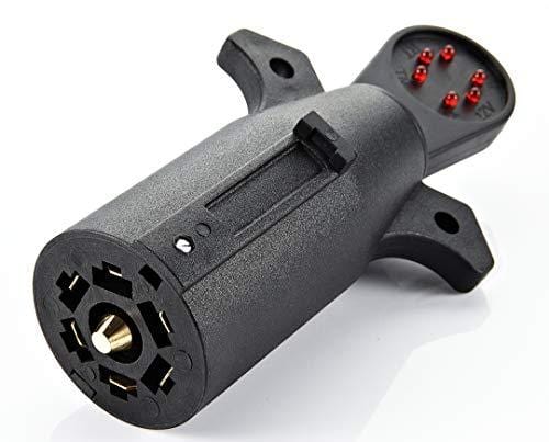 AutoSonic 7 Way Trailer Wiring Tester, 7 Pin Blade Plug with Red LED, 6 Function RV Connector Circuit Tester, Trailer Hitch Wiring Tester, RV Towing Wiring Tester, Weatherproof