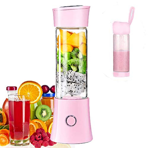 Portable Mini Blender, Juicer Blender Bottle Smoothie Maker with 3D 6 Blades ,USB Rechargeable Juice Mixer 100W 480ML,with 4000mAh Rechargeable Battery, Wireless Personal Fruit Blender Cup for Home,Office,Sports,Travel, Outdoors
