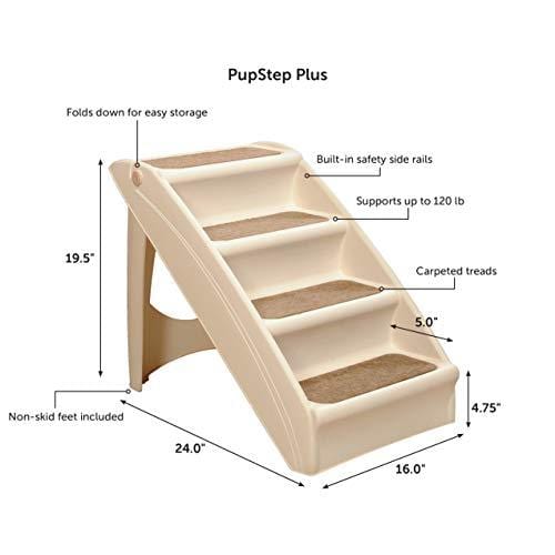 PetSafe Solvit PupSTEP Plus Pet Stairs, Foldable Steps for Dogs and Cats, Best for Small to Medium Pets