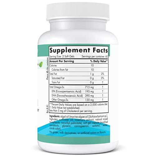 Nordic Naturals Algae Omega - Vegetarian Omega-3 Supplement for Eye Health, Heart Health, and Optimal Wellness, 120 Soft Gels