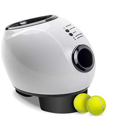 Paws & Pals Automatic Dog Ball Launcher Toy – Interactive Throw and Fetch Mini Tennis Balls Machine with Treat Dispenser – Launches up to 30 feet