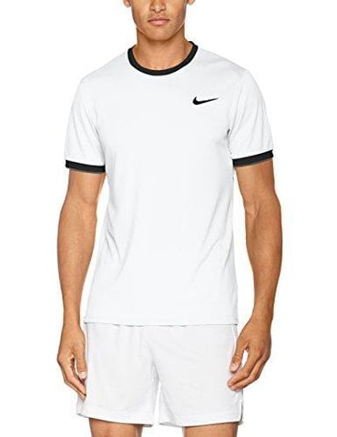 NIKE New Men's NikeCourt Dry Tennis Top White/Black L