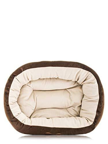 Aspen Pet Oval Cuddler Pet Bed for Small Breeds 20-inch by 16-inch Chocolate Brown