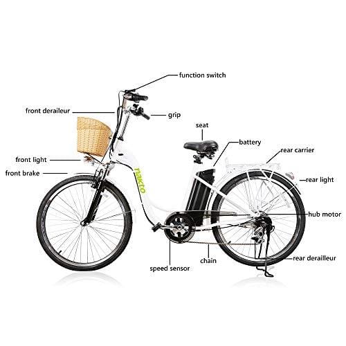 NAKTO Adult Electric Bicycles 26" Electric Bikes for 36V/10Ah/12Ah Ebikes(Camel White)