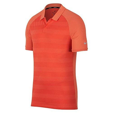 Nike Zonal Cooling Stripe OLC Golf Polo 2018 Rush Coral/Team Orange/Flat Silver X-Large