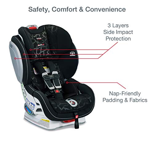 Britax Advocate ClickTight Convertible Car Seat - 3 Layer Impact Protection - Rear and Forward Facing - 5 to 65 Pounds, Mosaic