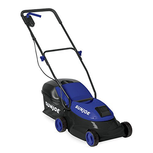 Sun Joe MJ401C-XR-SJB 14-Inch 28V 5 Ah Cordless Lawn Mower w/Brushless Motor, Dark Blue