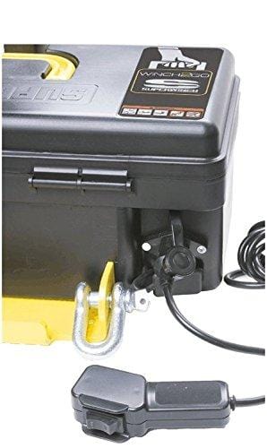 Superwinch 1140232 Winch 2 Go 12V 4000SR Portable Winch System (4000lb with Synthetic Rope, Pulley Block, Gloves, Straps and D-Shackles)