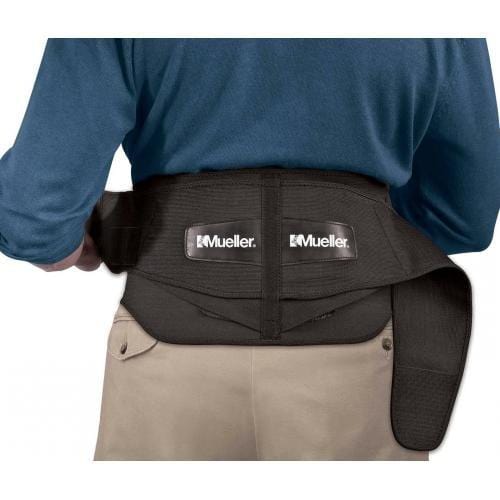 Mueller 255 Lumbar Support Back Brace with Removable Pad, Black, Regular(Package May Vary)