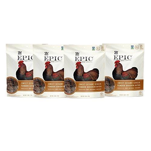 Epic Jerky Bites, 100% Natural, Sweet Sesame Ginger, Chicken, 2.5 oz. (8 Count)