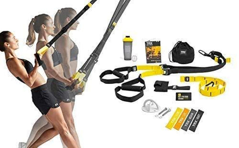 TRX All In One Home Gym Bundle: Includes All-In-One Suspension Trainer, Indoor & Outdoor Anchors, TRX XMount Wall Anchor, 4 Exercise Bands & Shaker Bottle